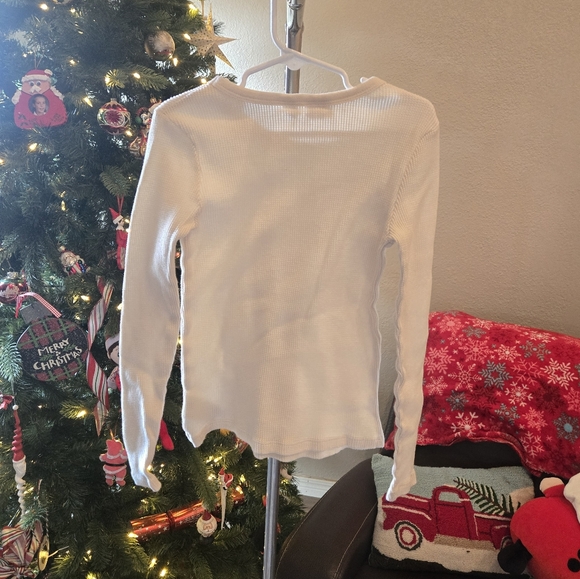 🖤5/$25🐝 GAP Kids'  Medium Unisex White Winter Thermal Top Basic - Picture 3 of 3